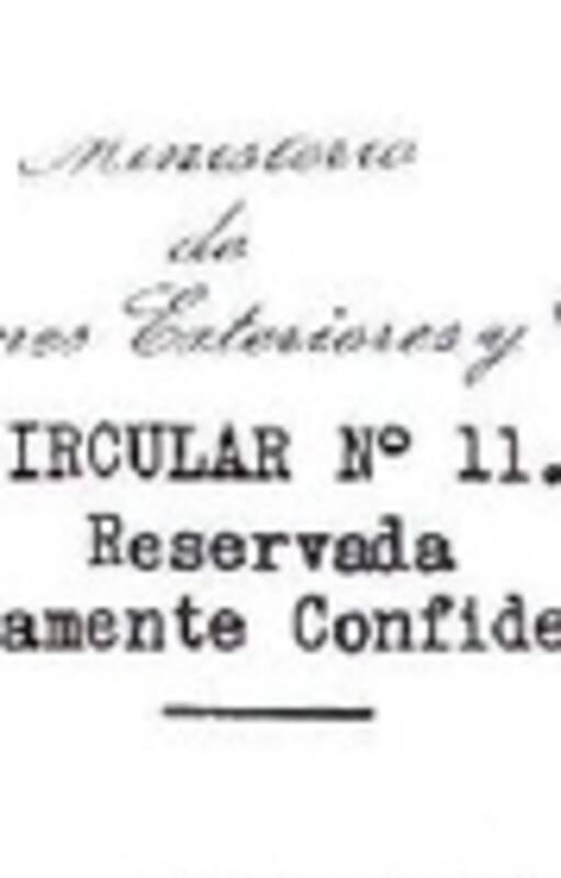 La copia de la Circular 11 encontrada en Estocolmo, con la etiqueta "Reservada, Estrictamente Confidencial"