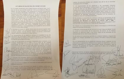 La copia del acta que rubricó el acuerdo entre los presos de Devoto y los funcionarios federales y judiciales para mejorar las condiciones de alojamiento en el penal porteño