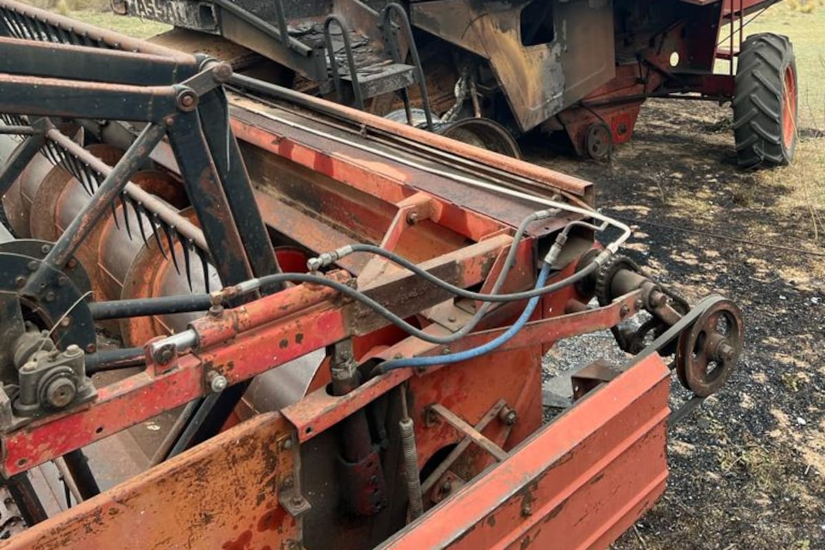 La cosechadora que se le quemó a la productora Graciela Arillo
