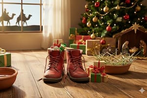 La costumbre del Día de Reyes Magos es que los niños dejen sus zapatos a la noche para que ellos les dejen regalos