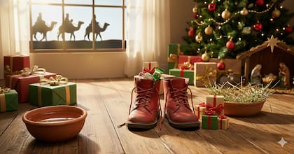 La costumbre del Día de Reyes Magos es que los niños dejen sus zapatos a la noche para que ellos les dejen regalos