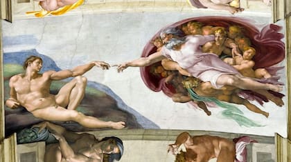 "La Creación de Adán" en el techo de la Capilla Sixtina