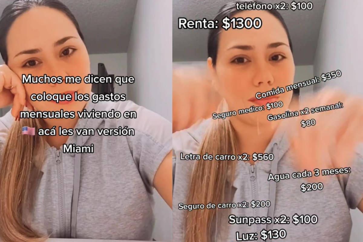 La creadora de contenidos publicó una lista de sus gastos como residente en Miami
