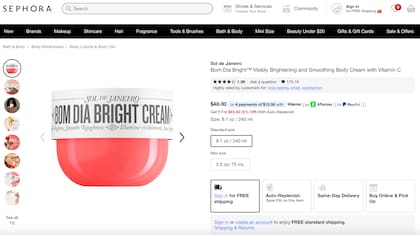 La crema corporal se vende en Sephora US$24 y US$48, mientras que en Five Below, a US$5