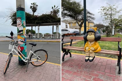La criatura de Quino contempla en Boulevar Roque Saénz Peña de Barranco en esta obra del artista argentino Pablo Irrgang que cuenta con reproducciones en diversas ciudades del mundo.
