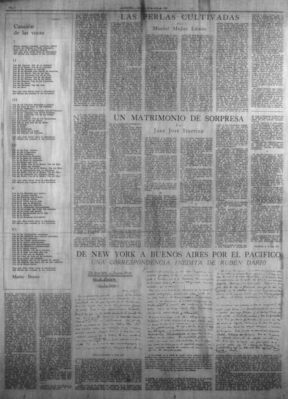 La crónica de Rubén Darío, publicada el 28 de abril de 1940