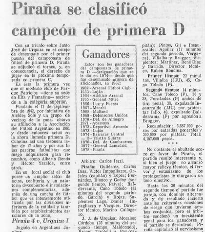 La crónica en LA NACION del mejor día: campeón de Primera D