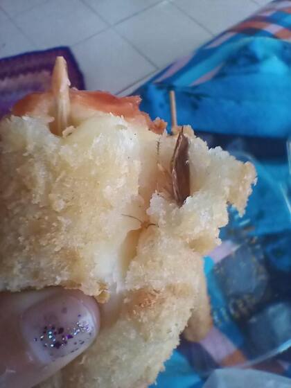 La cucaracha que encontró la mujer en un nugget de pollo