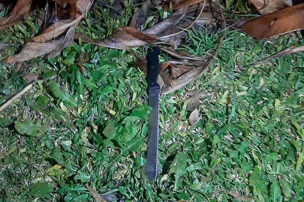 La cuchilla que habría utilizado Chano para amenazar a los uniformados