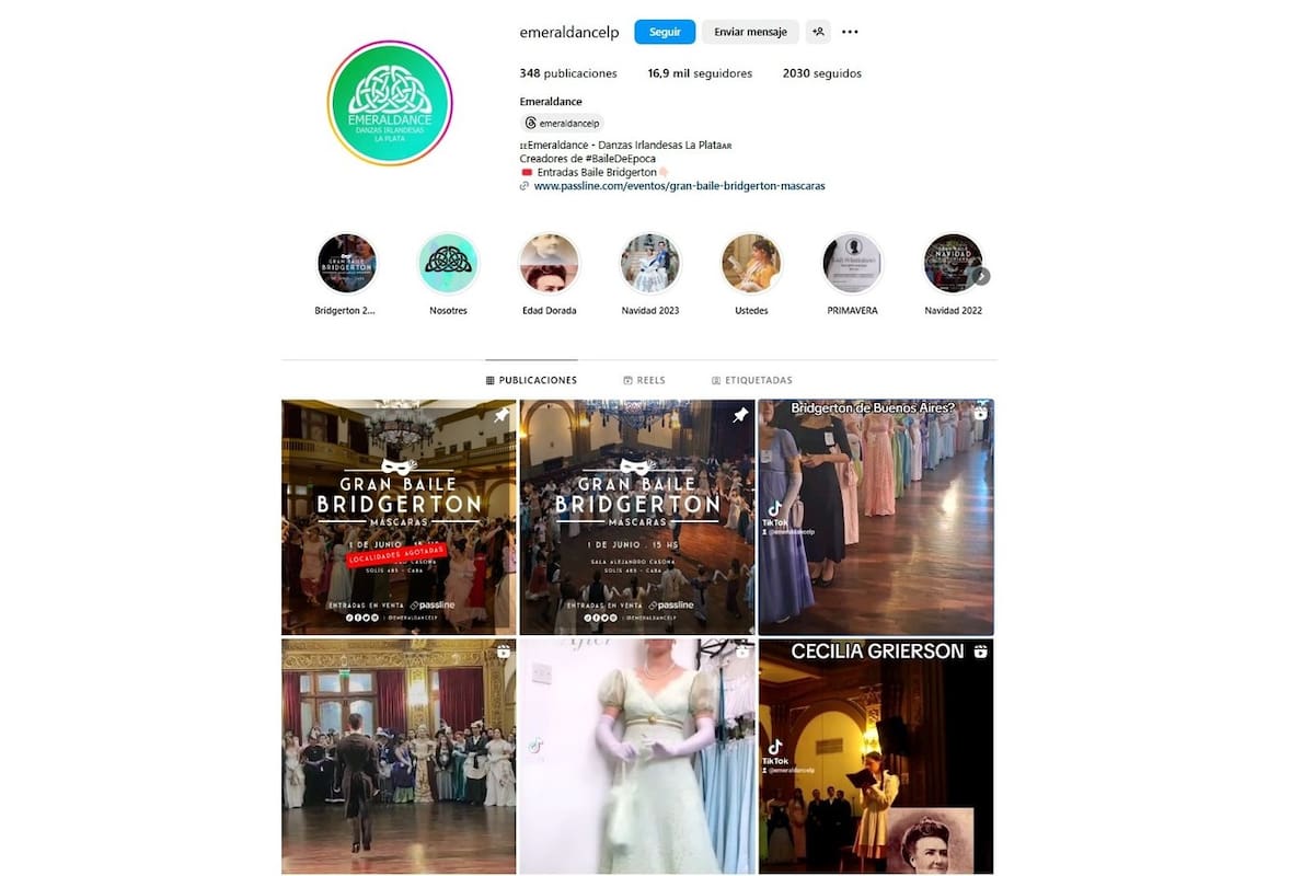 La cuenta de Instagram de Emeraldance