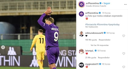 La cuenta de la Fiorentina celebró el regreso de Batistuta al Artemio Franchi