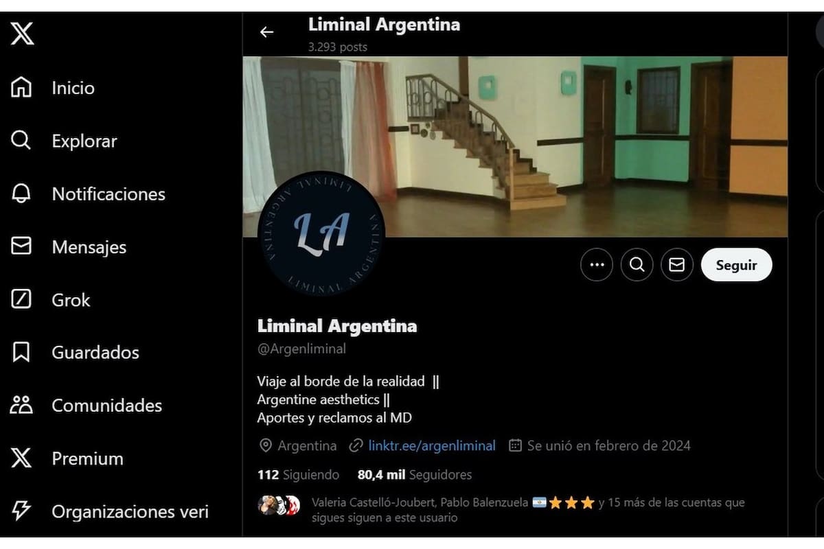 La cuenta de Twitter de Argentina Liminal