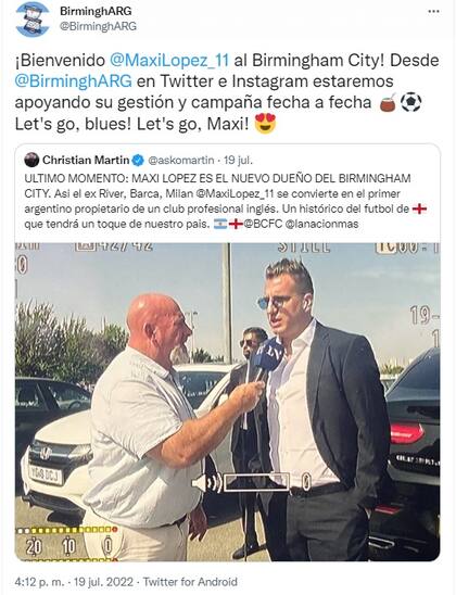 La cuenta de Twitter de BirminghARG (Foto: Twitter @BirminghARG)