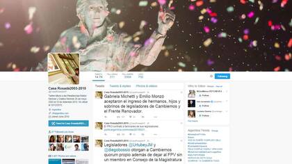 La cuenta de Twitter de la gestión que se fue