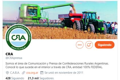 La cuenta oficial de Twitter de CRA fue restringida en las últimas horas