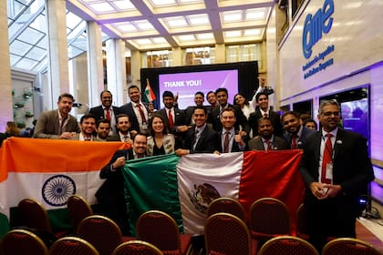 Las delegaciones internacionales, durante el encuentro de jóvenes emprendedores del G20