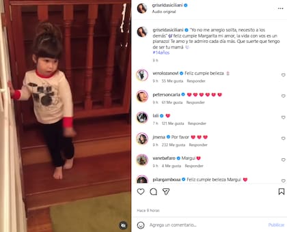 La cumpleañera recibió varios saludos (Foto: Instagram @griseldasiciliani)