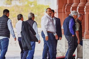 La cÚpula de la CGT, en la Casa Rosada, en 2024
