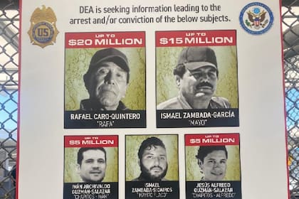La DEA ofrece millones de dólares para quienes den información sobre los capos del Cártel de Sinaloa que trafican droga en Estados Unidos