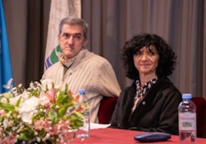La decana Adriana Rodríguez y el vicedecano Flavio Gutiérrez Boem
