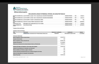 La declaración jurada de Rosana Lodovico