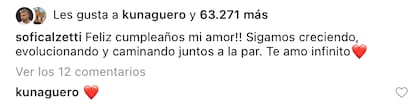 La dedicatoria de cumpleaños de la novia del Kun