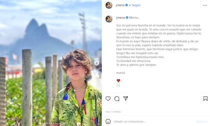 La dedicatoria de Jimena Barón a su hijo Momo