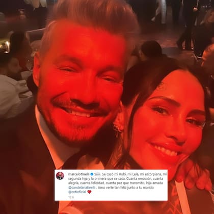 La dedicatoria de Marcelo Tinelli a su hija Candelaria, tras la boda con Coti Sorokin