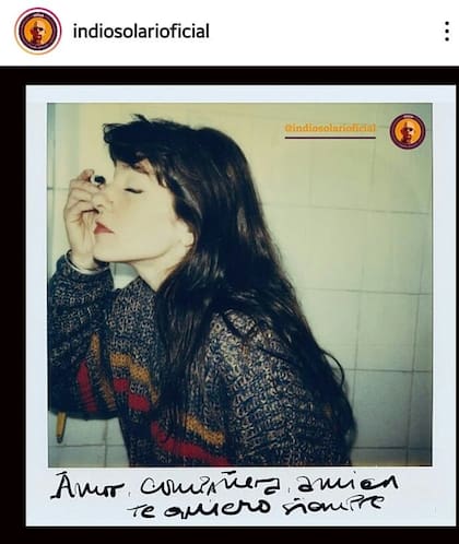 La dedicatoria del Indio Solari a su compañera de vida en Instagram en 2021