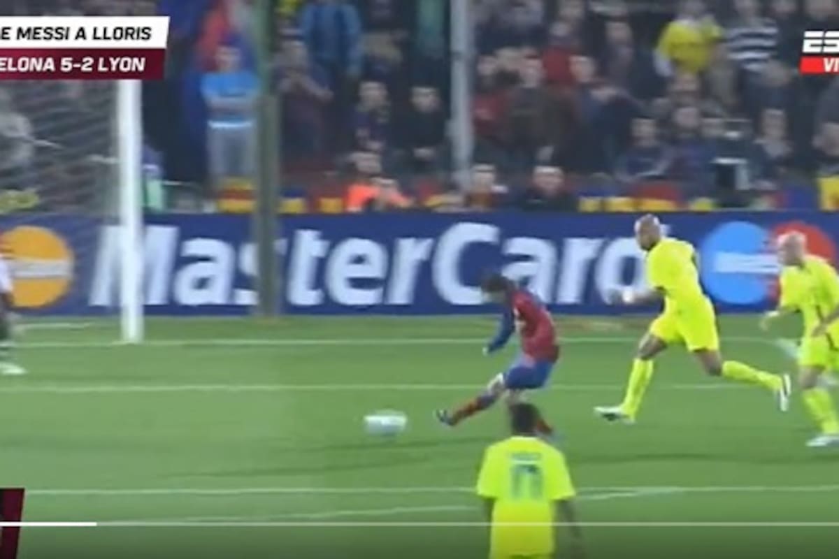 La definición de Messi para uno de los goles que le marcó a Llorís, arquero de Francia, en un Barcelona vs. Tottenham