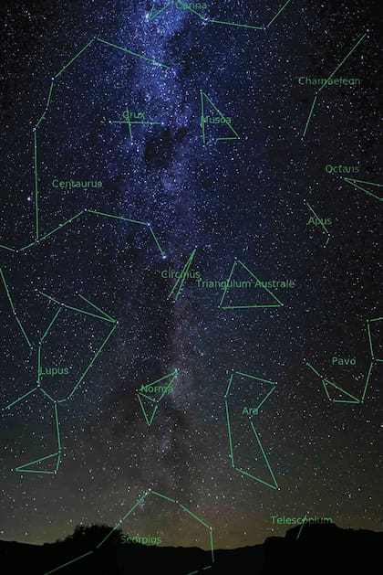 La del Centauro, rodeando la Cruz del Sur, entre otras constelaciones.