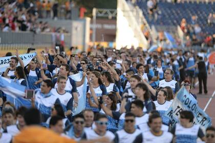 La delegación argentina en la ceremonia de clausura