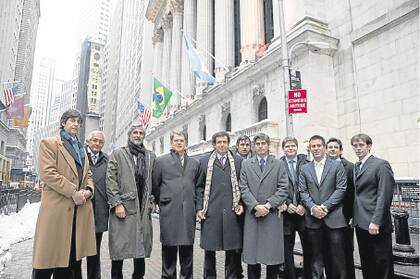 La delegación de Adecoagro en Nueva York cuando en 2011, comenzaron a cotizar en la Bolsa de Nueva York