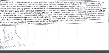 La denuncia de Herrera contra Acosta