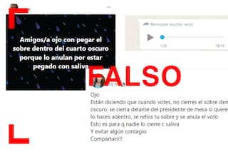 Es falso que se anula el voto si se pega el sobre adentro del cuarto oscuro