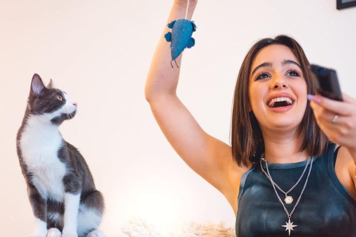 La desopilante escena entre Flor Jazmín y su gato que generó cataratas de risas entre sus seguidores. Imagen: usuario @florjazminpe