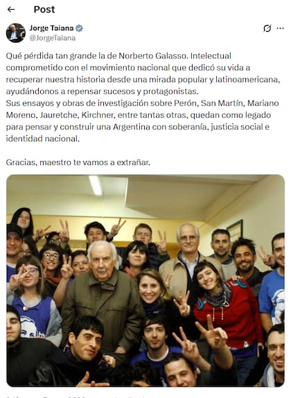 La despedida de Taiana en X