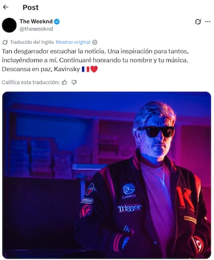 La despedida de The Weekend al productor francés