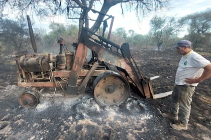 La destrucción de las máquinas tras el paso del incendio