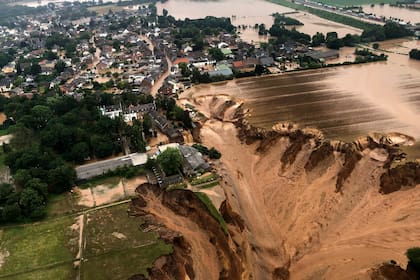 La destrucción por las inundaciones en Erftstadt, Alemania