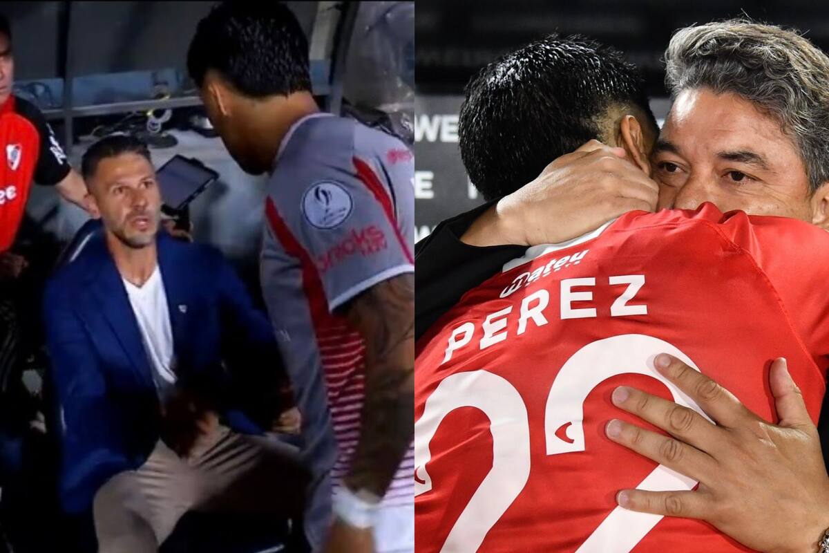 La diferencia de saludos de Enzo Pérez con Martín Demichelis en marzo y con Marcelo Gallardo este viernes; la calidez del abrazo con el Muñeco alimenta la versión de un pronto retorno del mediocampista de Estudiantes a River.