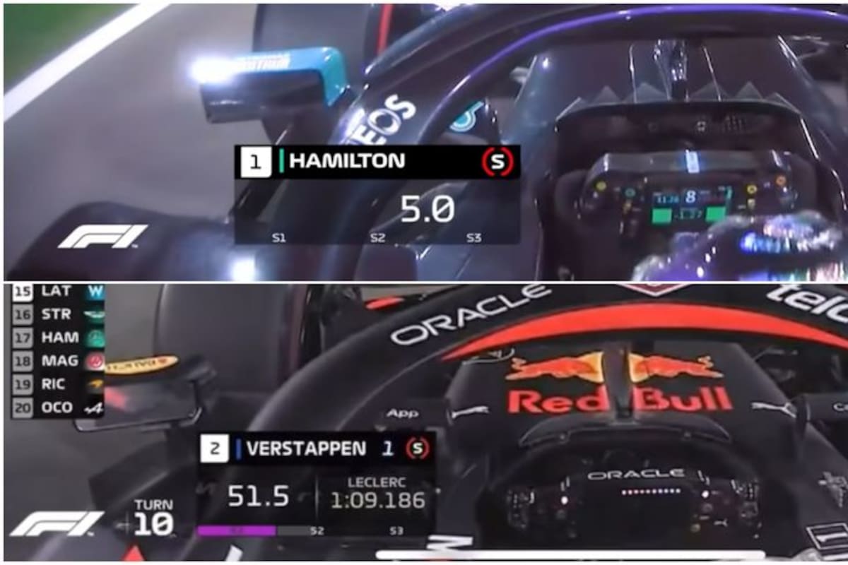 La diferencia entre el panel de Hamilton, a la vista, y el de Hamilton, tapado por un filtro negro