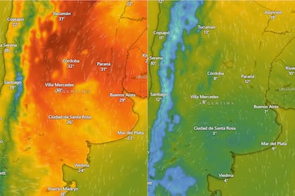 La diferencia entre las temperaturas de este jueves y la semana que viene.
