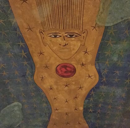 La diosa Nut en el techo de la tumba subterránea en el Museo Egipcio Rosacruz (Foto: Gentileza Museo Egipcio Rosacruz)