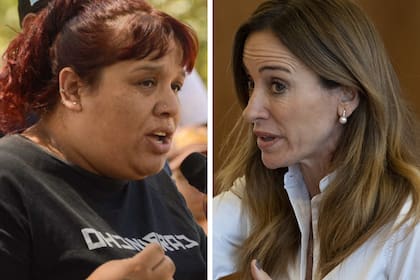 La diputada del Frente de Todos Natalia Zaracho junto a la ministra de Desarrollo Social Victoria Tolosa Paz