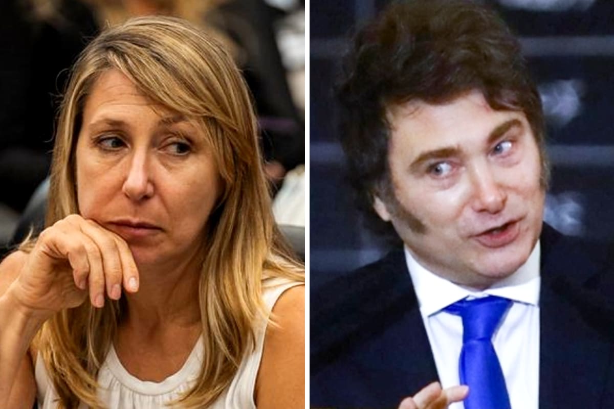 La diputada nacional por el Frente de Izquierda (FIT-U), Myriam Bregman, junto al presidente Javier Milei