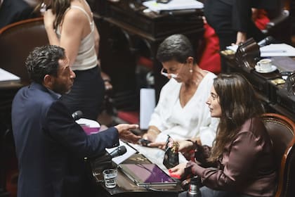 La diputada por La Libertad Avanza, Sabrina Ajmechet, junto a su par Maximiliano Ferraro