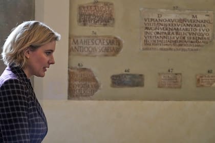 La directora de cine norteamericana Greta Gerwig también viajó al Vaticano para el esperado encuentro