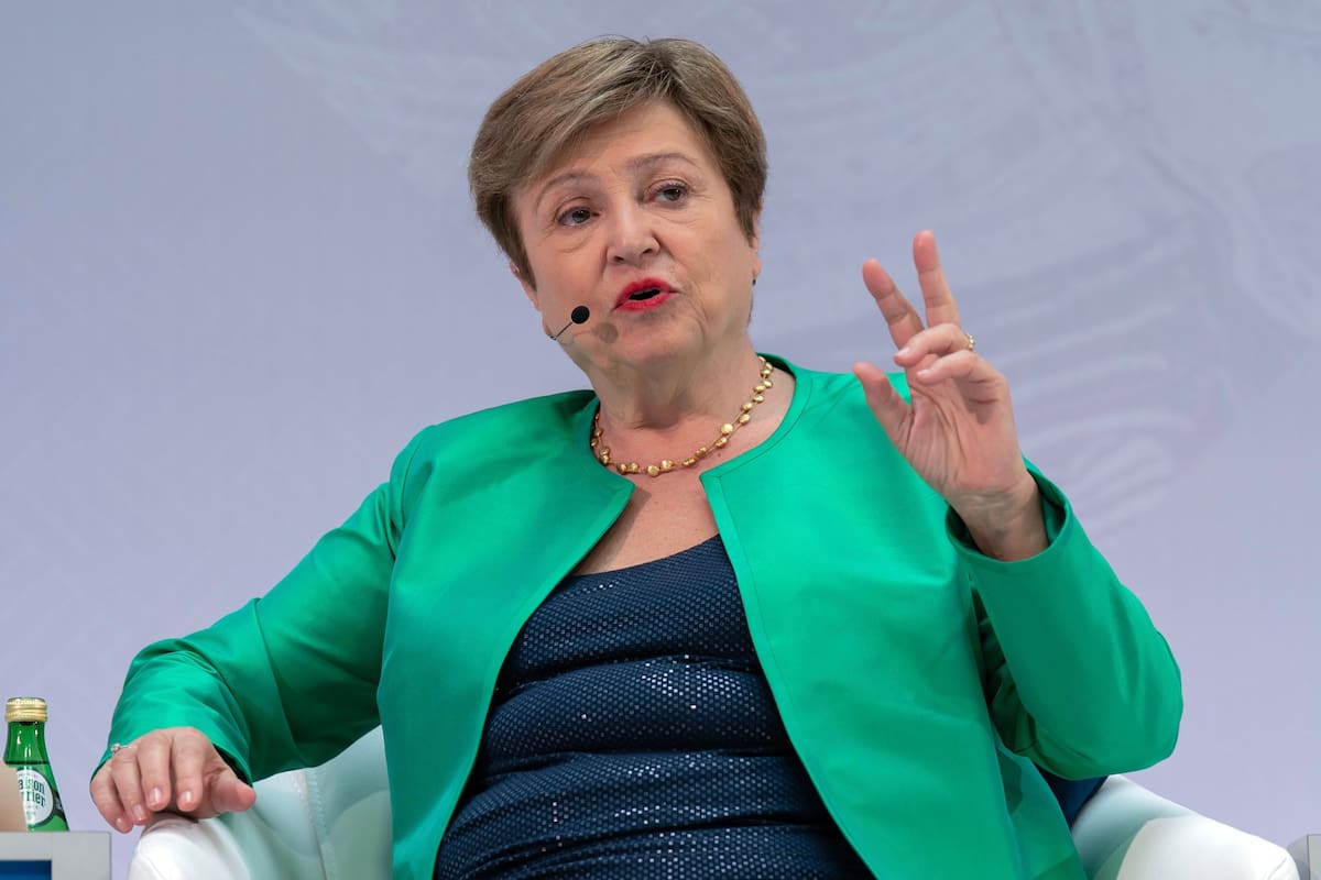 La directora gerenta del FMI, Kristalina Georgieva, en la sede del organismo, en Washington.