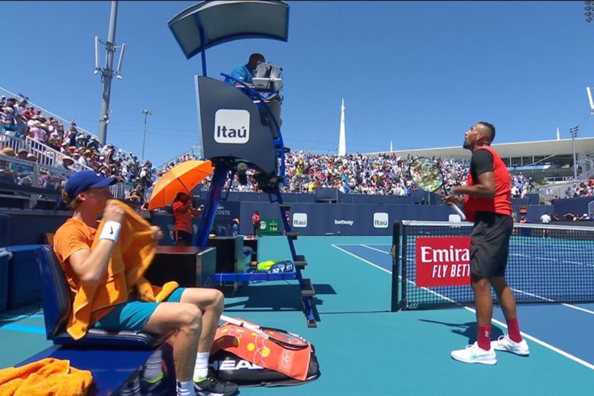 La discusión de Nick Kyrgios con el unpire Carlos Bernardes